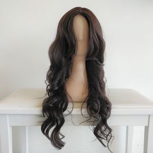 28" Dark Brown Layered Wavy Wig